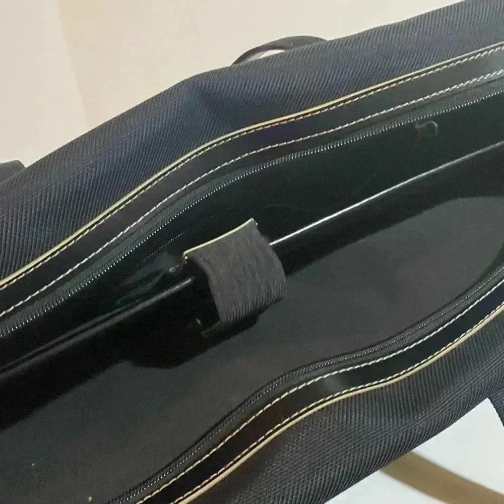 Jack Georges  unisex black canvas briefcase bag